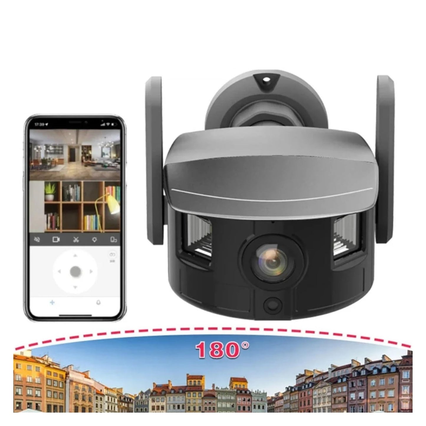 CAMARA DE SEGURIDAD DE 180° + TARJETA MICRO SD DE 64 GB