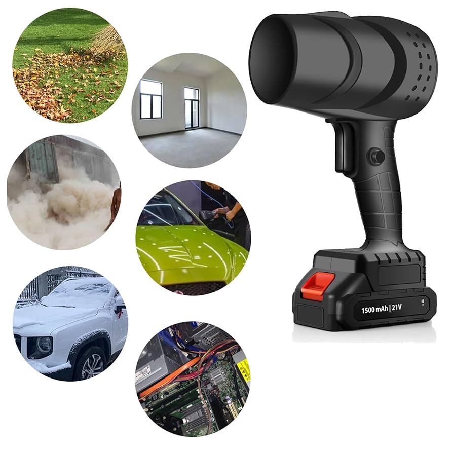 SOPLADOR DE AIRE TIPO PISTOLA CON DOBLE BATERIA RECARGABLE