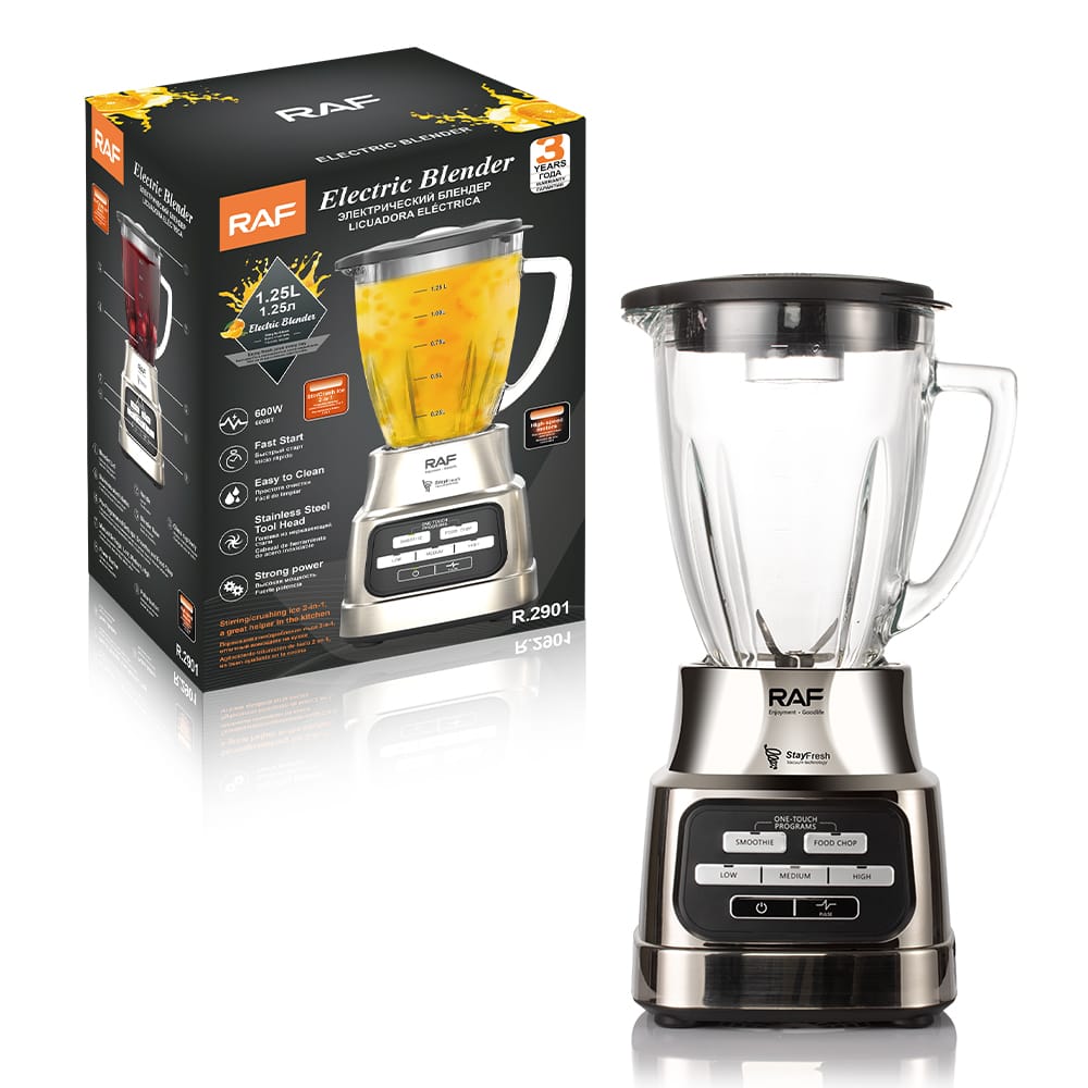 LICUADORA DE 600W CON VASO DE VIDRIO DE 1.25L